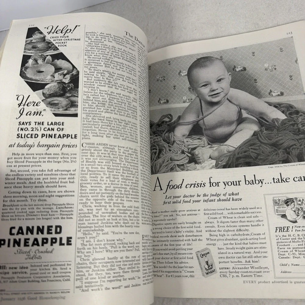 Good Housekeeping Magazine January 1936 Vintage NO Back Cover Disney Ford Ad